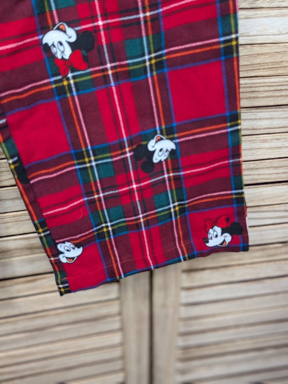Disney Red Plaid Mickey Mouse Pajama Pants Match the Fam! Size XS NWT - Picture 4 of 13